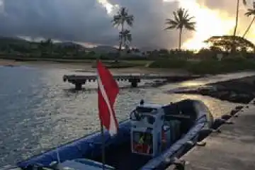 a small boat in the water