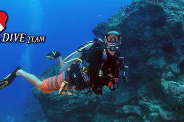 a man swimming in the water