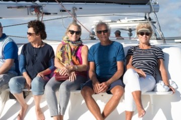 a group of people on a boat