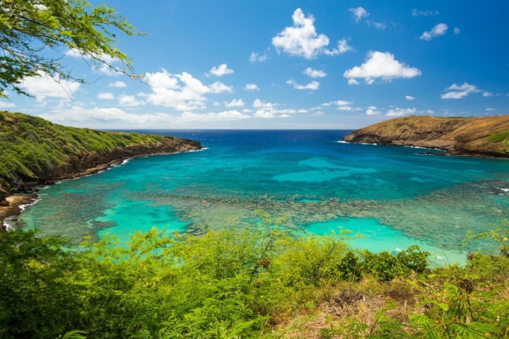 an island in the middle of a body of water