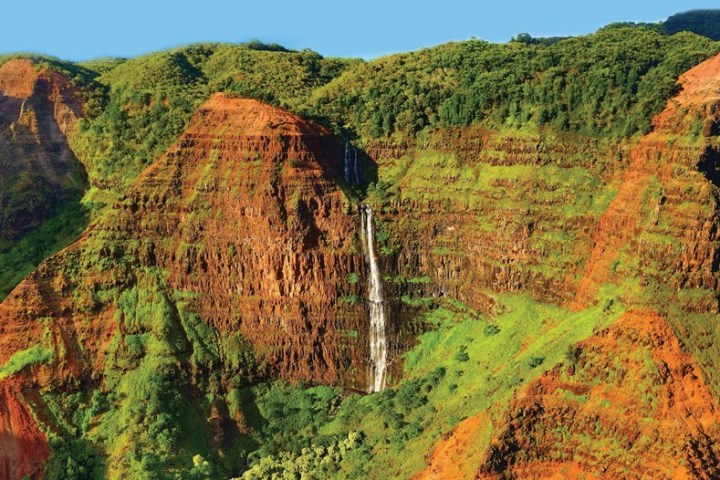 a canyon with a mountain in the background