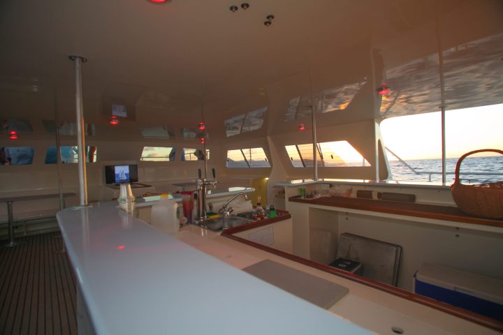 a kitchen with lots of counter space